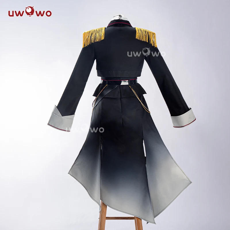 UWOWO Shenhe 코스프레 게임 Genshin Impact Fanart Shenhe 군복 코스프레 의상 코트 포함 할로윈 의상
