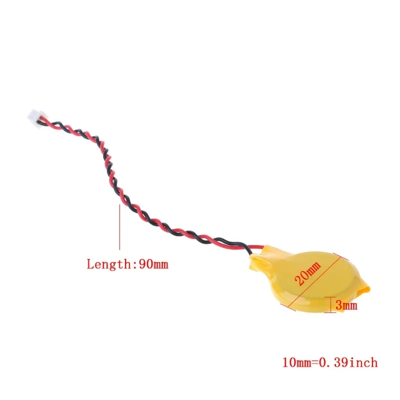 5Pcs/set CR2032 2032 Battery with Wire 2pin Laptop Motherboard BIOS CMOS Battery with Wire Disassemble Button Battery