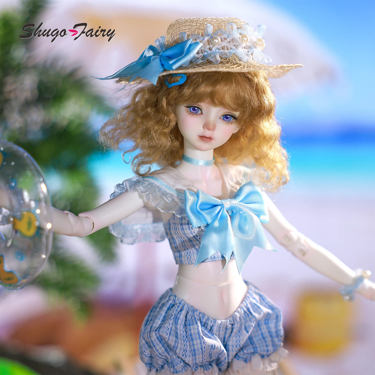 

Belinda A 1/4 BJD Doll 3 Transformable Looks Sun-Kissed Beach Girl Hat Skirt Detachable Collar Full Set Shugafairy Bjd