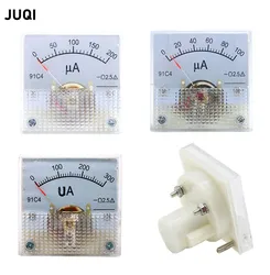 91C4-UA microamperometro DC 50UA 100UA 200UA 300UA 500UA piastra meccanica analogica puntatore da tavolo tipo amperometro 45*45mm