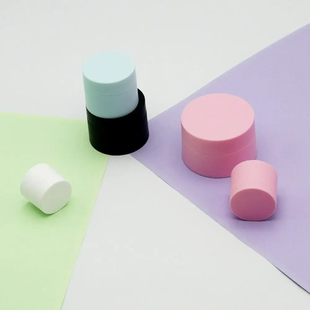 ขวดครีมหน้ากลม ขวดพลาสติกเปล่าสำหรับครีมเครื่องสำอาง ขนาด 5-100 กรัม สำหรับรองพื้นชนิดน้ำ ลิปบาล์ม บรรจุภัณฑ์สำหรับผลิตภัณฑ์ดูแลผิว