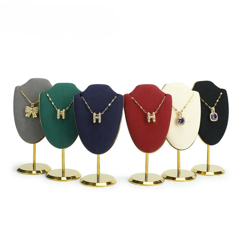 

Luxury Necklace Stand Small Vertical Pendant Display Holder Exhibitor Counter Jewelry Storage Shelf Organizer Packaging Supplies