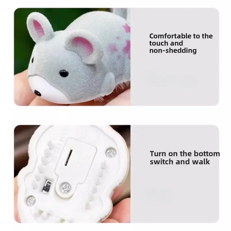 Brinquedo eletrônico para gatos, simulação interativa, mouse em movimento automático, mouse vibratório para gatos, brinquedo para gatinhos, exercício interno, brinquedo para animais de estimação