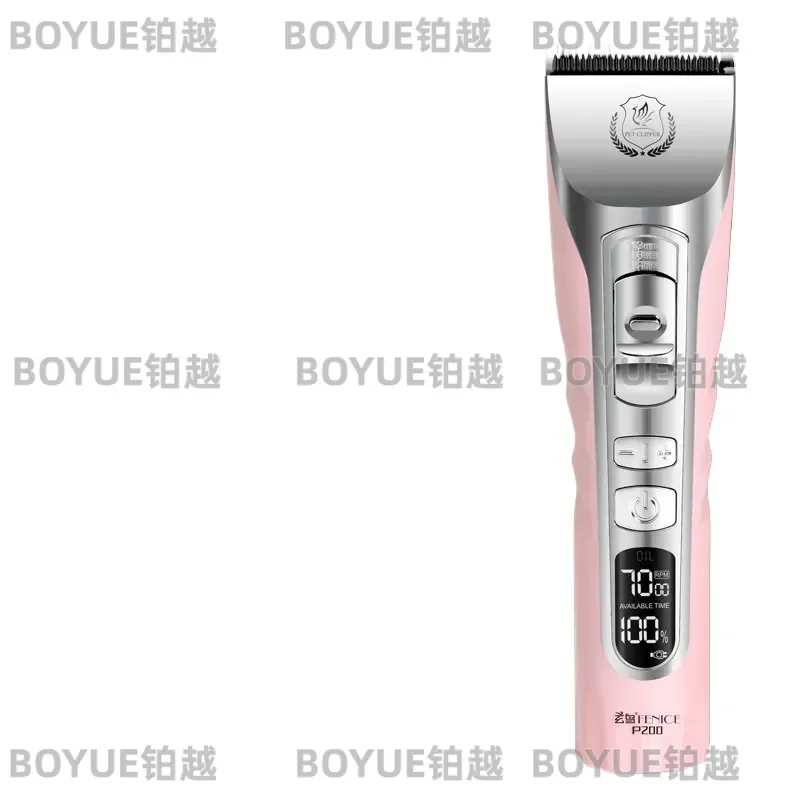Fenice Sakura Pink Dog Hair Cutting Machine 5000mA Capacity Cordless LCD Screen Pet Dog Grooming Clipper Rechargeable Shaver