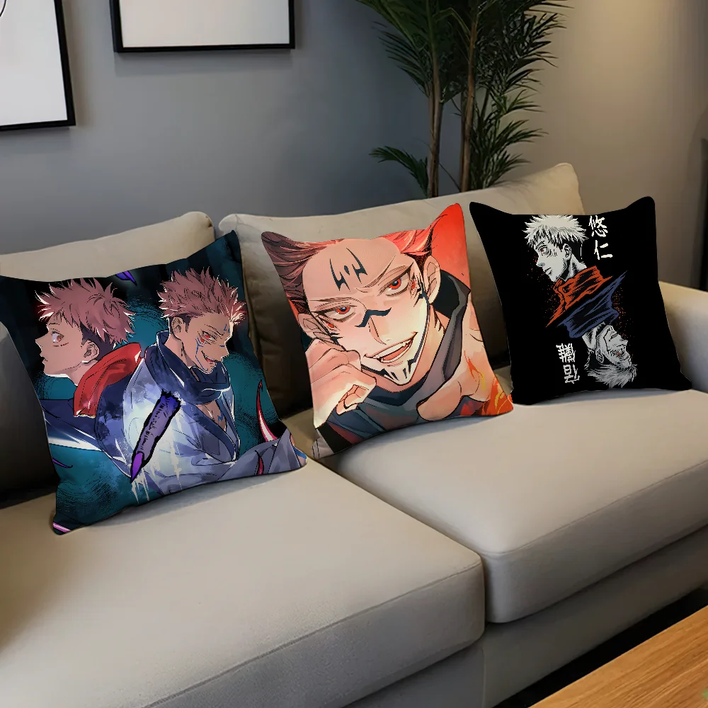 Sukuna cover Pillow Case Cushion Room Bedroom Sofa Living Backrest J-Jujutsu Kaisen Car Ryomen Square Headboard