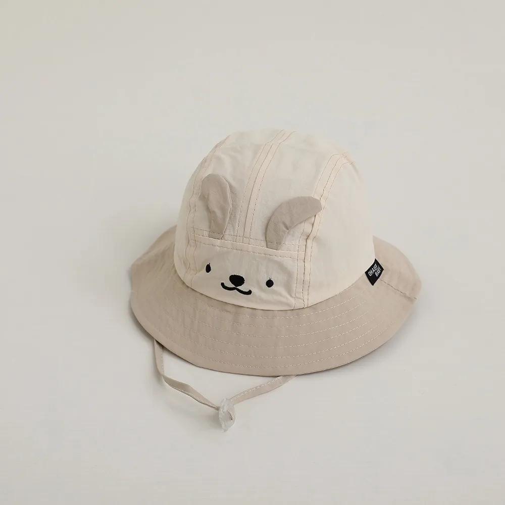 

Korean Cute Ear Baby Bucket Cap Quick Dry Thin Boys Girls Sunhat Cartoon Animal Summer Fisherman Caps 6-24Month