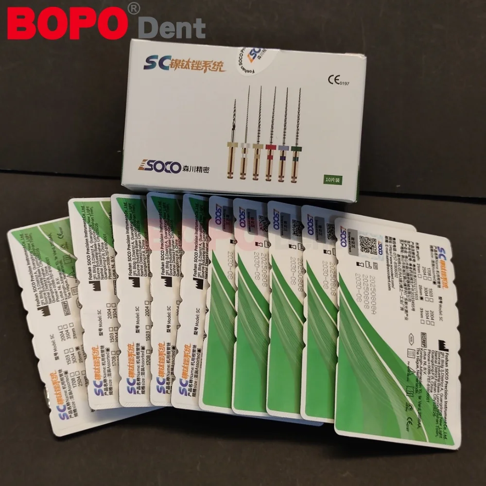 COXO SOCO SC Dental Root Canal File Heat-Activated Rotary Nitinol Tooth Pulp Files Thermally Activated Nickel-Titanium 6Pcs/Box