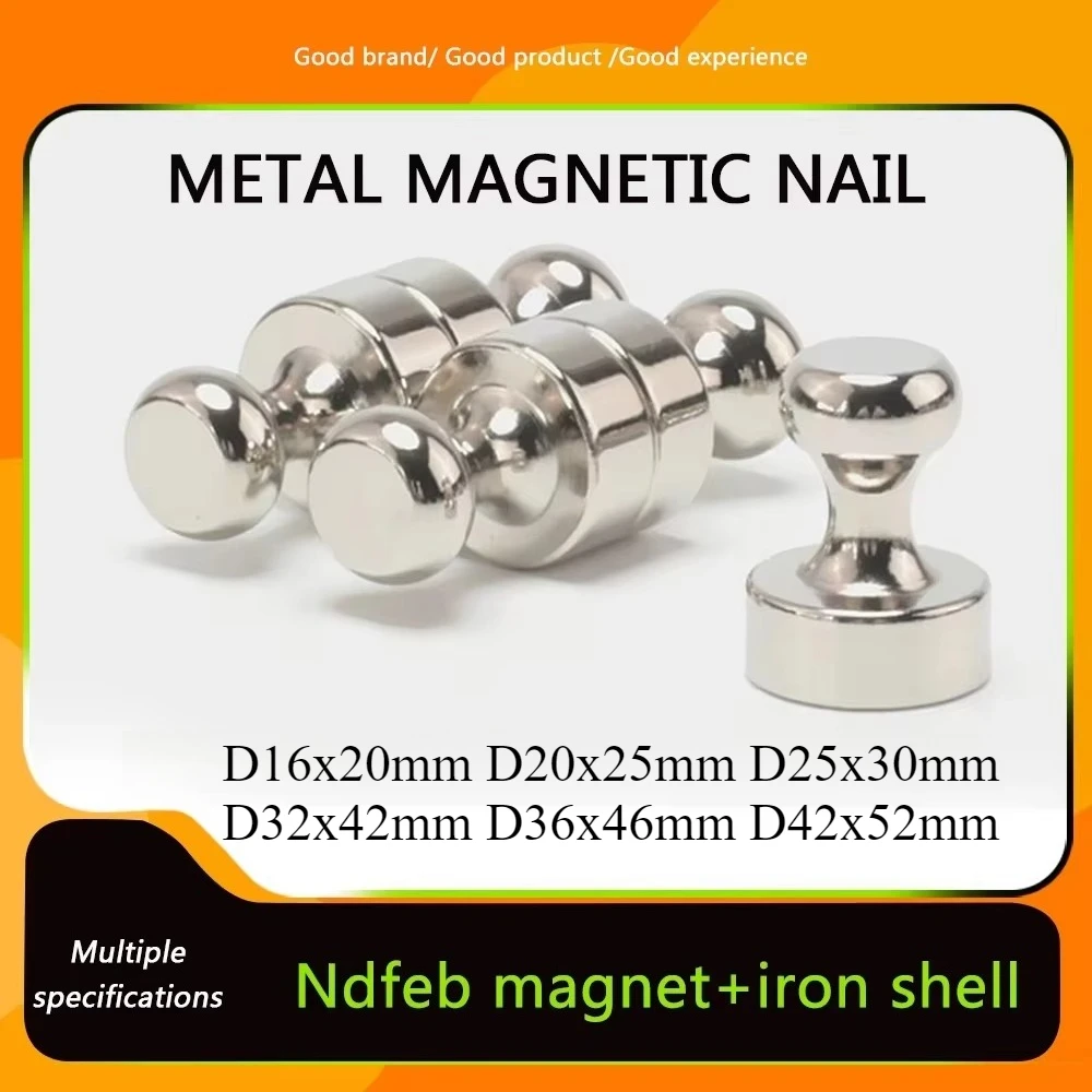 

Metal Magnetic Nails D16x20 Strong Magnetic Nails D20x25 mm Fridge Pastes White Board Office Powerful Magnet Thumbtack D25x30