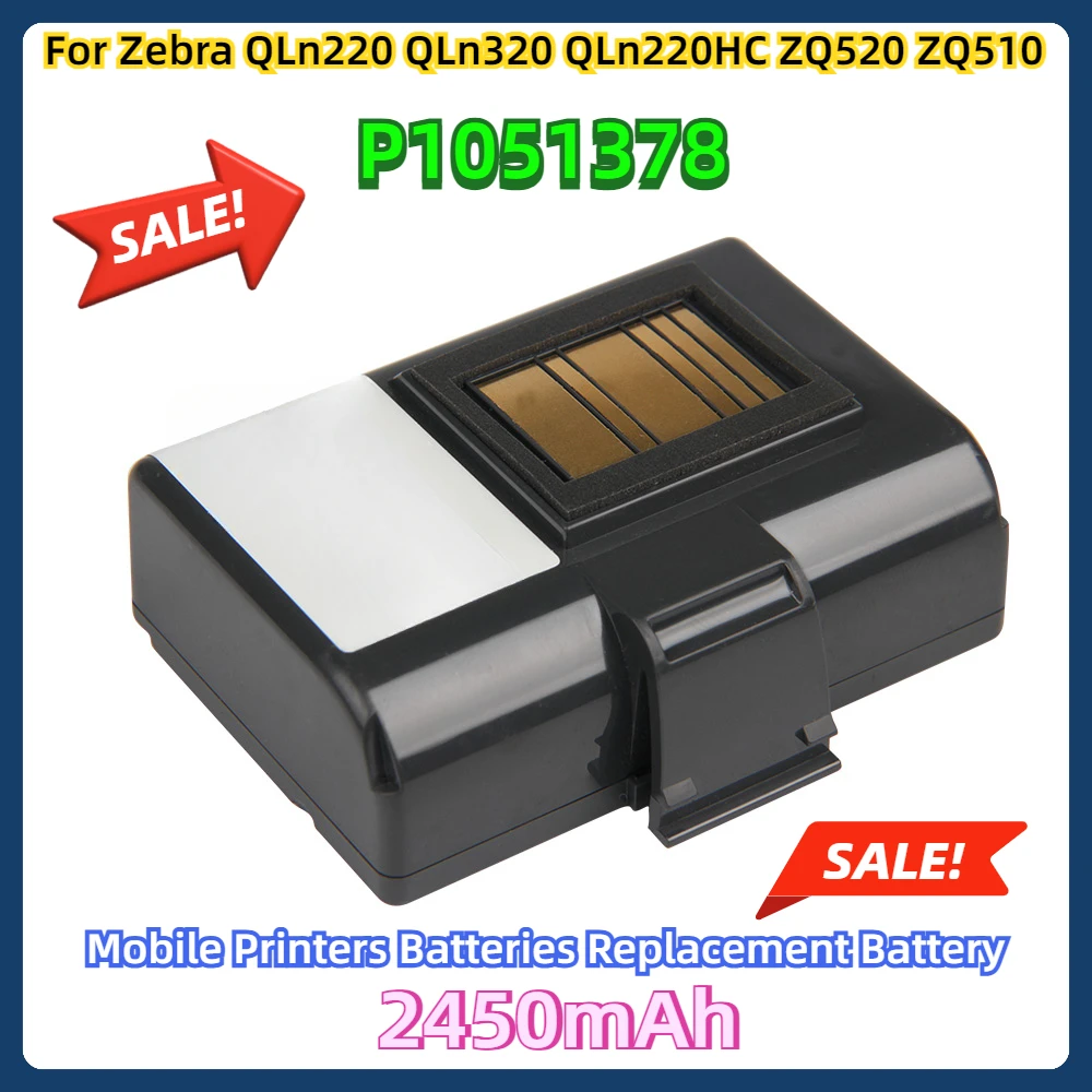 

For Zebra QLn220 QLn320 QLn220HC ZQ520 ZQ510 Mobile Printers Batteries Replacement Battery P1051378 P1023901 2450mAh