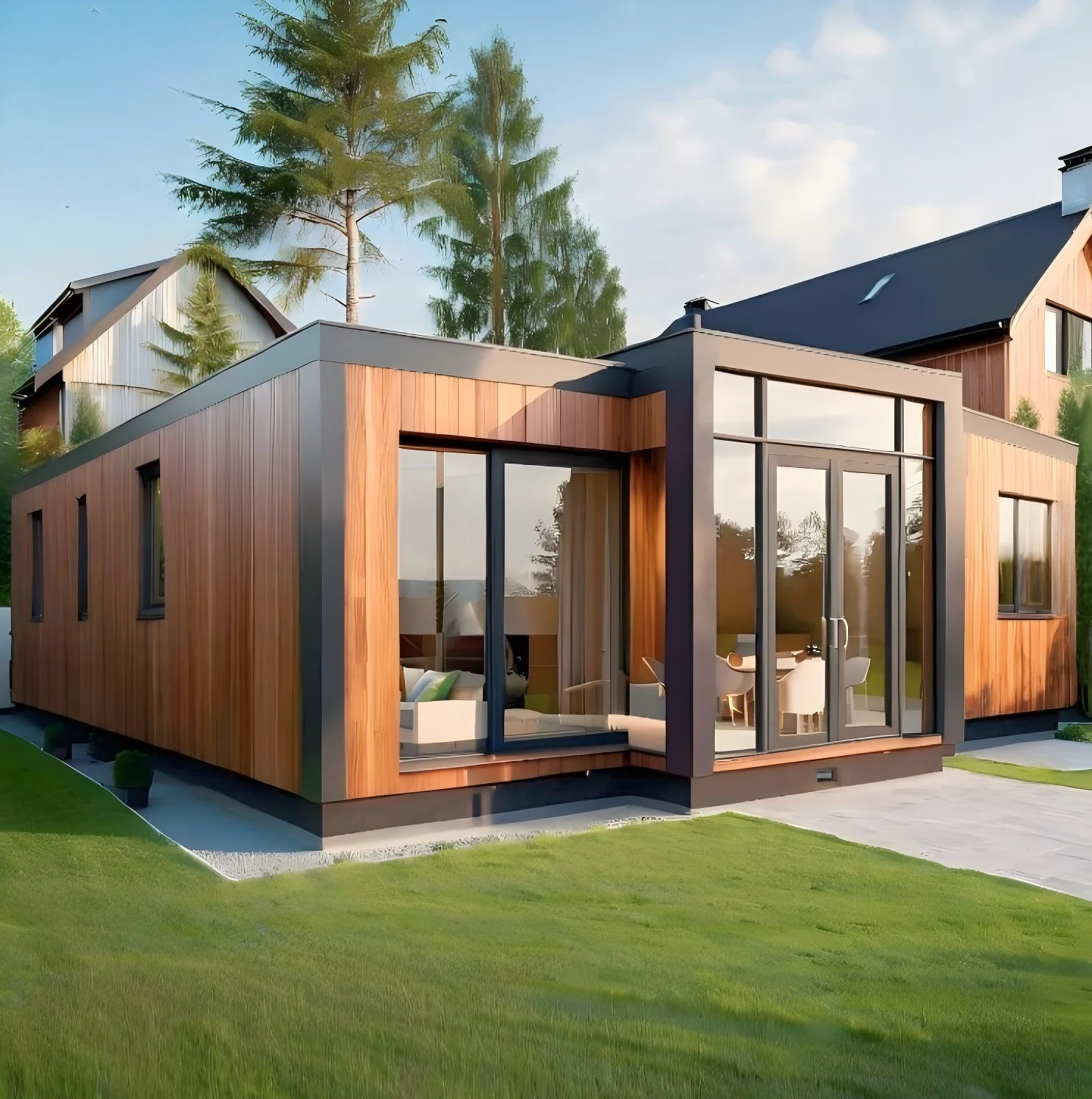 30ft Three Bedroom Prefab Family Home Spacious Kitchen Bathroom Modern Portable Residential Villa Expandable Container House