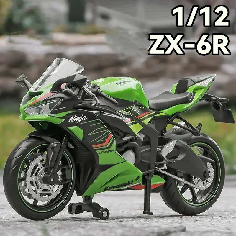 1/12 Kawasaki Ninja ZX-6R Motorcycle Toy 1:12 RMZ City Diecast Model Super Sport Miniature Collection Gift For Boy Children Kid