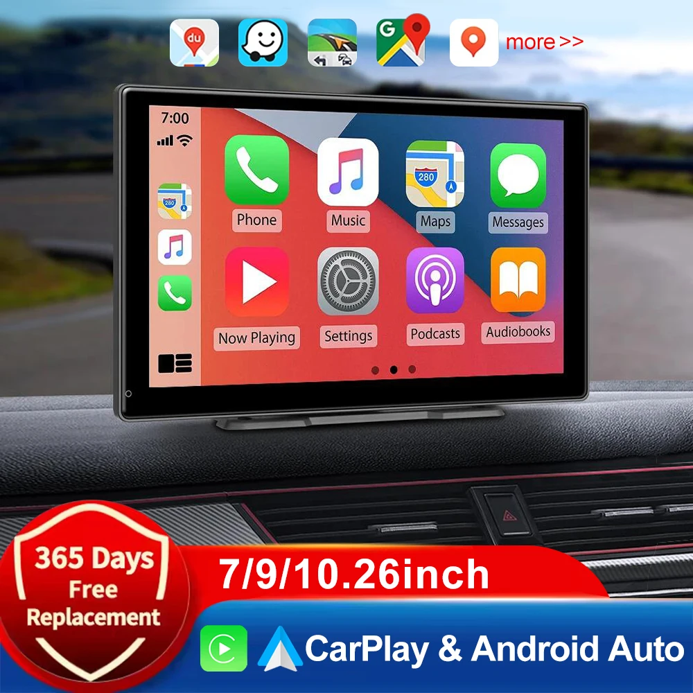 7/9/10.26 Inch Universal Portable Carplay Android Auto for Car Screen Wireless Carplay Screen Wireless Car Stereo Radio 1 2 din