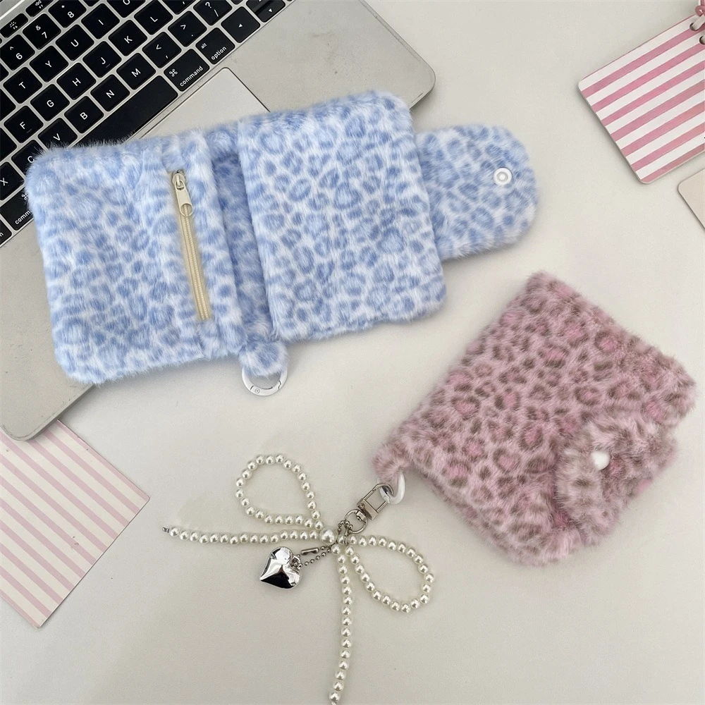 لطيف المرأة محفظة نسائية للعملات المعدنية حافظة للبطاقات الوردي ليوبارد طباعة الكورية موضة المحفظة حامل بطاقة للفتيات المحمولة لطيف حقيبة تخزين صغيرة