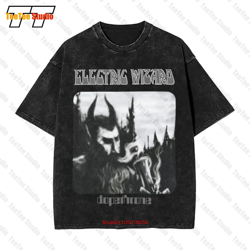 Electric Wizard Dopethrone Sludge Metal Band Stoner Rock Logo Vintage Oversized T-Shirt QKVB