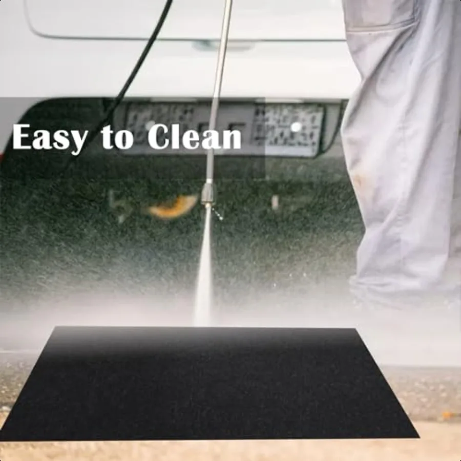 2 Pack Garage Floor Mat 60 x 36 Inch Oil Spill Mat for Under Car Driveway Mats with Waterproof Backing Black Reusable Rubber Ma