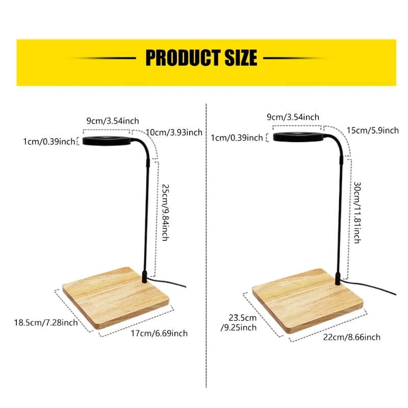 5 واط LED ضوء النبات مع قاعدة خشبية لخزانات الأسماك ومرابي الحيوانات الدورية شاشة ليد بطيف كامل الإضاءة USB تعمل مصباح #6