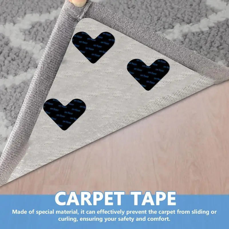Reutilizáveis em forma de coração antiderrapante almofadas do tapete, Antiderrapante Grippers, Tapete Adesivos, Rug Slip Stopper
