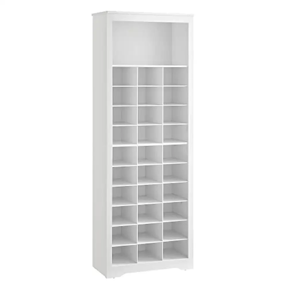 Shoe Storage Organizer 10 Tier Shoe Cabinet Holds 30 Pairs Space-Saving Stylish Design White