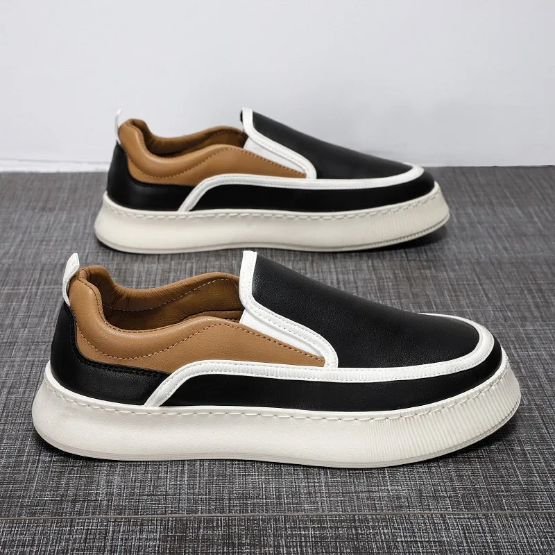 Sapatilhas de caminhada confortáveis solas macias masculinas, Mocassins Low Top, Sapatos de condução leves e respiráveis, Deslizamento no sapato da tendência