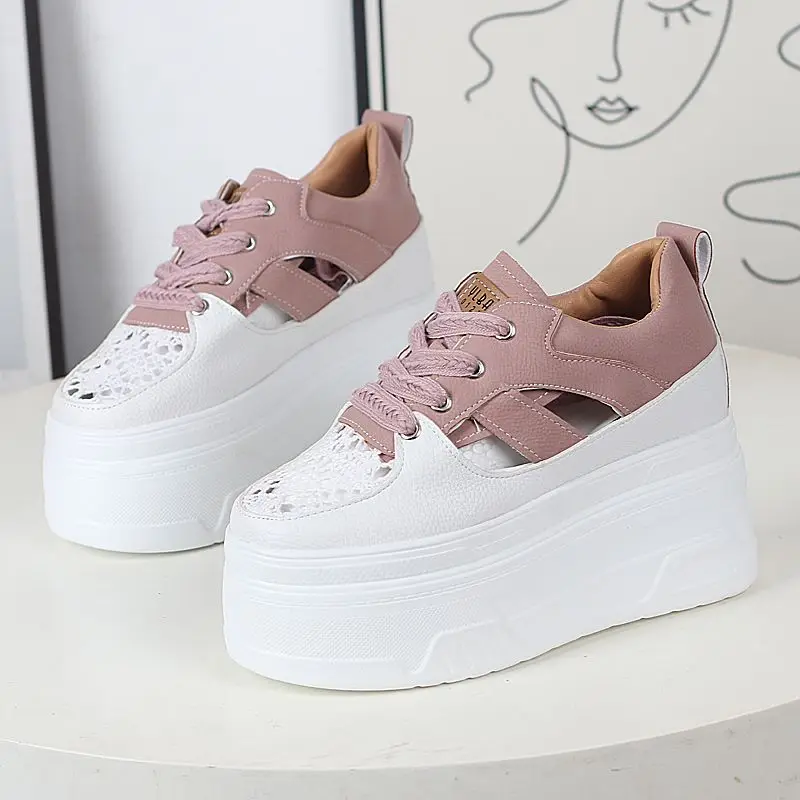 

12CM Women Breathable Platform Casual Shoes Women Height Increased Vulcanized Shoes Thick Sole Zapatos Mujer zapatillas mujer