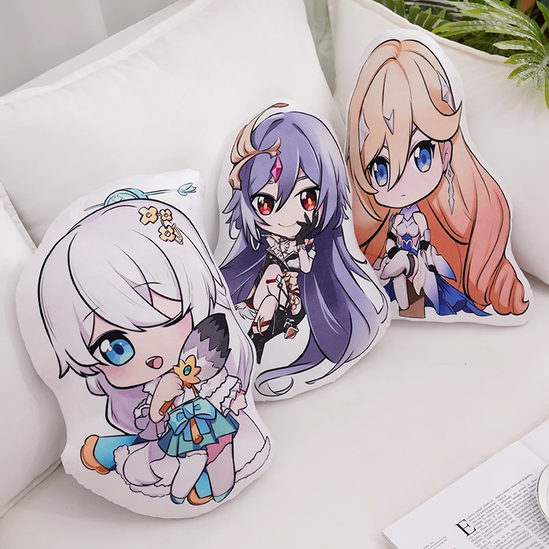 45cm Honkai Impact 3 Cartoons Anime Game Sofa Cushion Pillow Seele Vollerei Theresa Fu Hua Stuffed Cute Cartoon Toys Cos Props