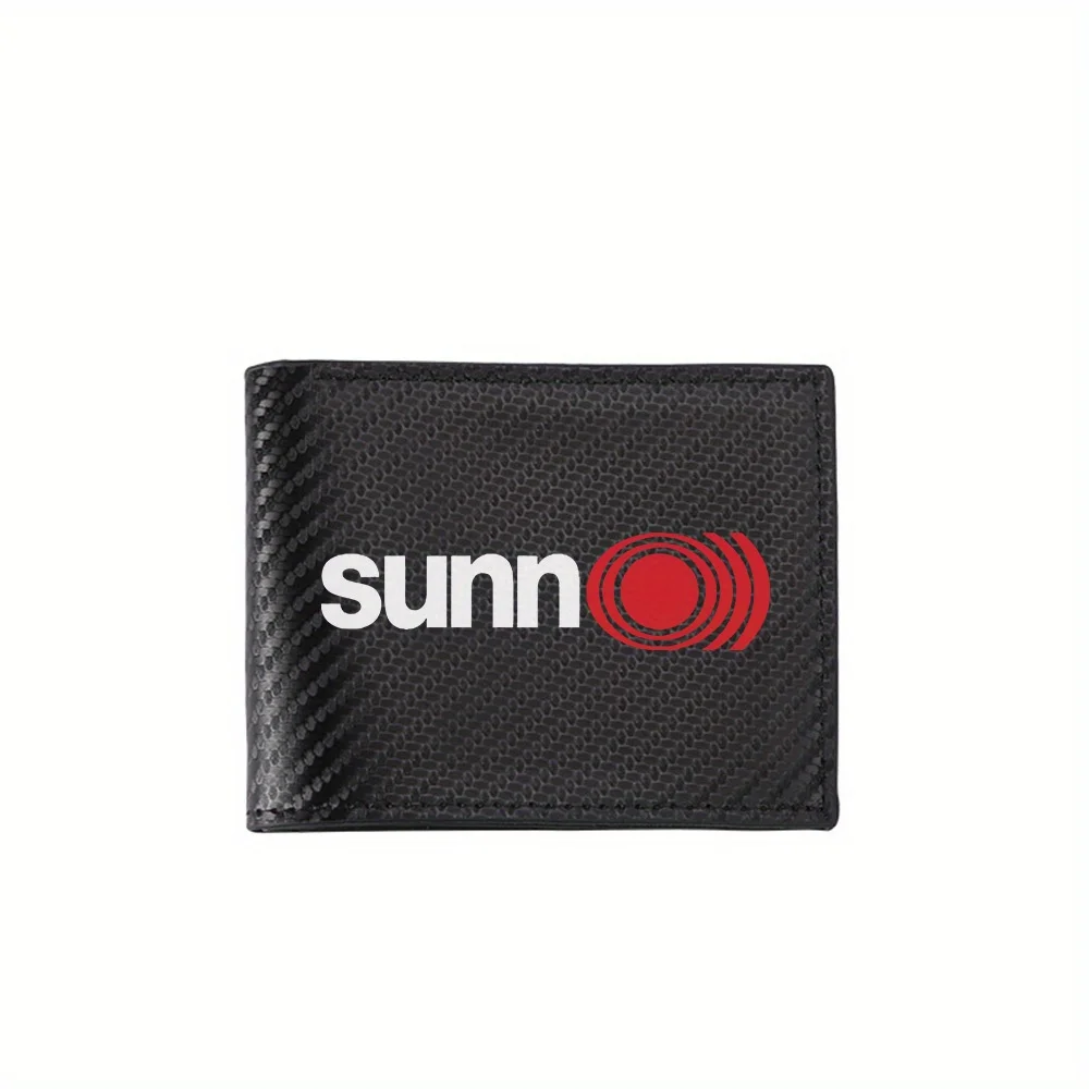 White letters red circles waves sound Men's Wallets Simple Business Modern Stylish Printing Design Gifts For Father Boyfriend Ch