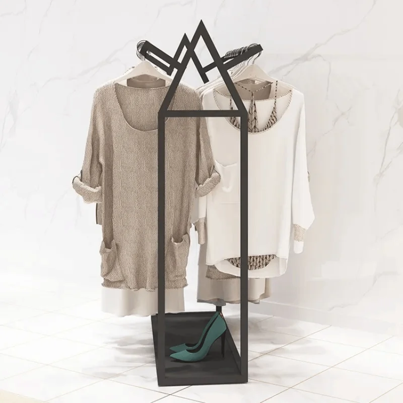 Custom Professional Metal Gold Vestuário Display Rack, carrinho De Roupas, parede High-end