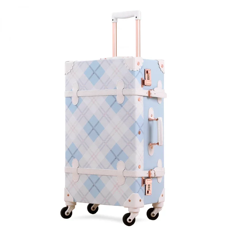 

Suitcase student spinner suitcase trolley case small fresh retro suitcase 24 inch Korean version