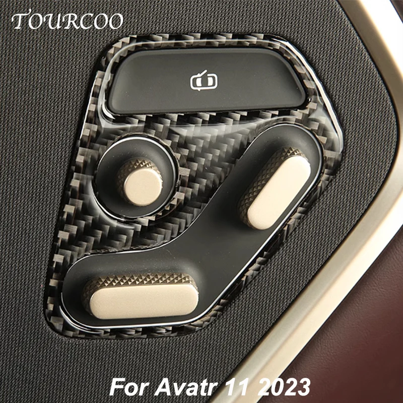 

For Avatr 11 2023 Car Door Four Seat Five Seat Switch Button Panel Carbon Fiber Sticker Interior Accessories