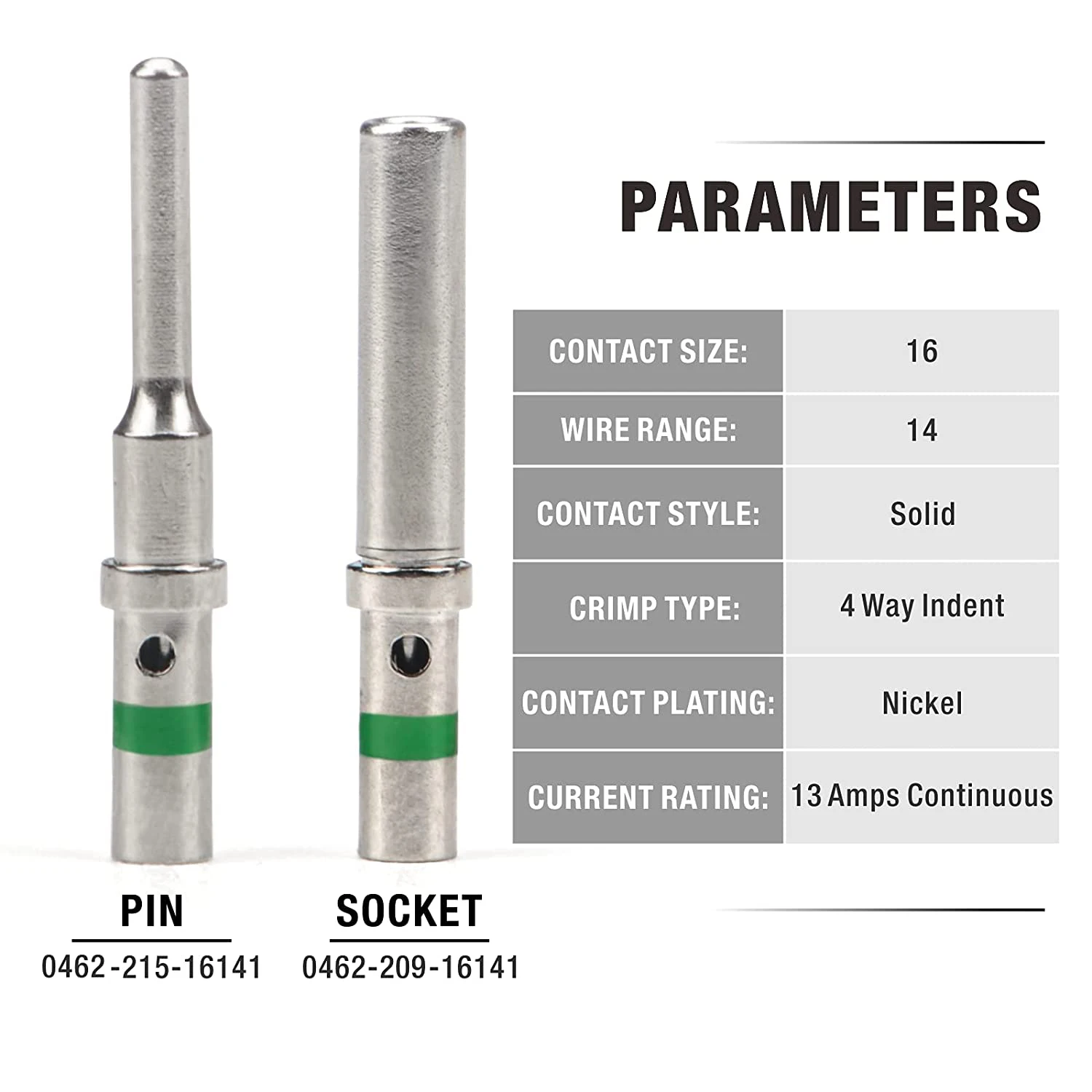 IWISS Terminals Set Solid Contacts for Size 16 DT,HD30,HDP20,DRC,HD10,DRB Series, 30 Pairs Connectors Kit For IWD-16