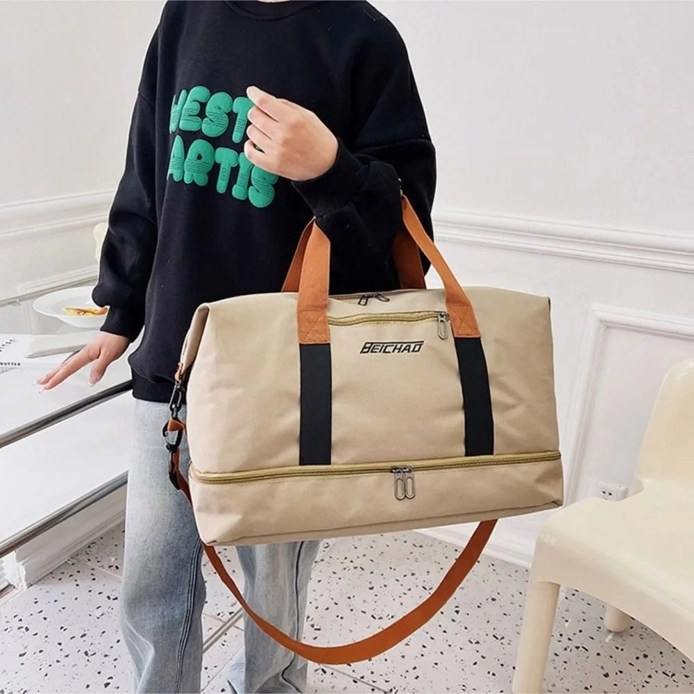 Portable Large Capacity Travel Duffle Bag Waterproof Business Trip Travel Luggage Bag Sports Handheld Messenger Bag Male