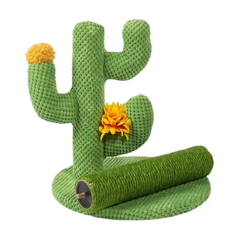 

Cat Scratching Post Cute Tall Green Cat Cactus Tree New Cactus Sisal Climbing Frame Sheep Fluffy Cat Litter Scratch Board Toy