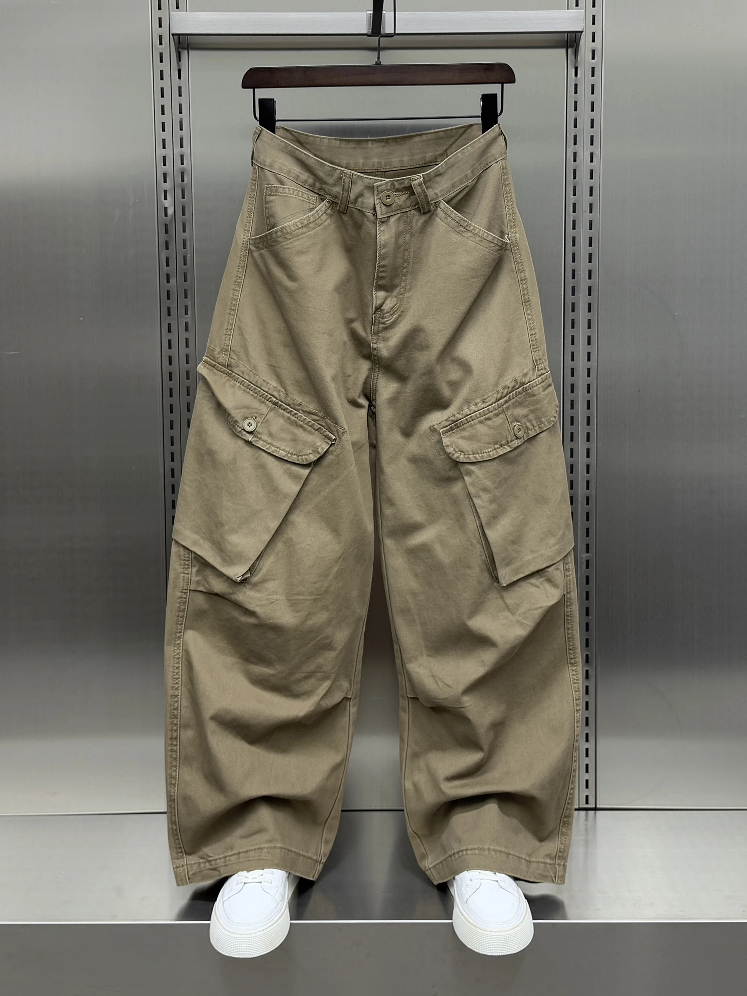 

Мужские повседневные брюки из хлопка для работы, осень 2025, в американском стиле, хип-хоп, прямые, из плотного канваса, джинсы для отдыха