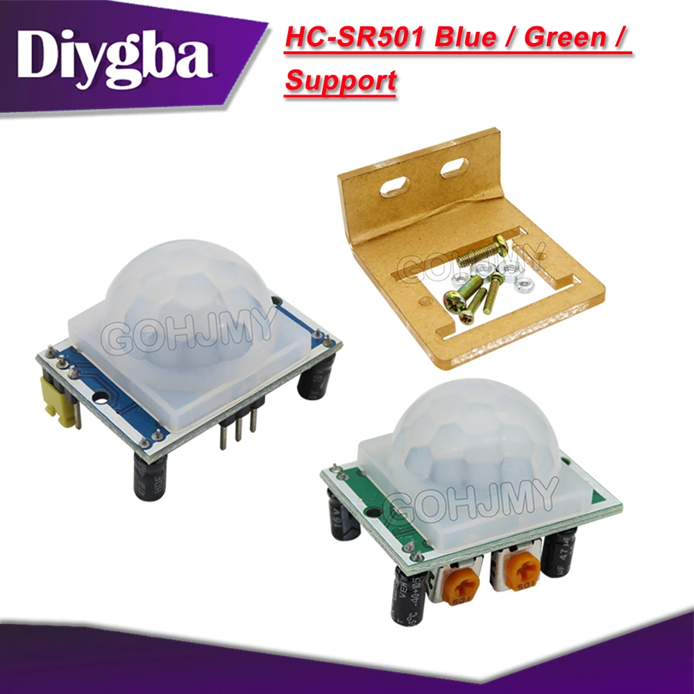 HC-SR501 Human Infrared Sensing Module Pyroelectric Sensor Imported Probe Red and Blue Plate Optional Bracket