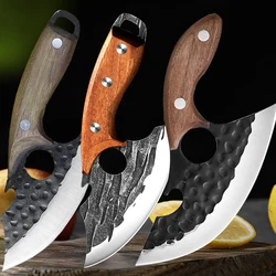 Butcher Boning Knife Hand Forged Blade Cleaver Meat Chop Vegetable Kitchen Knives Slicing Fruit Fish Filleting Knife Chef Tools