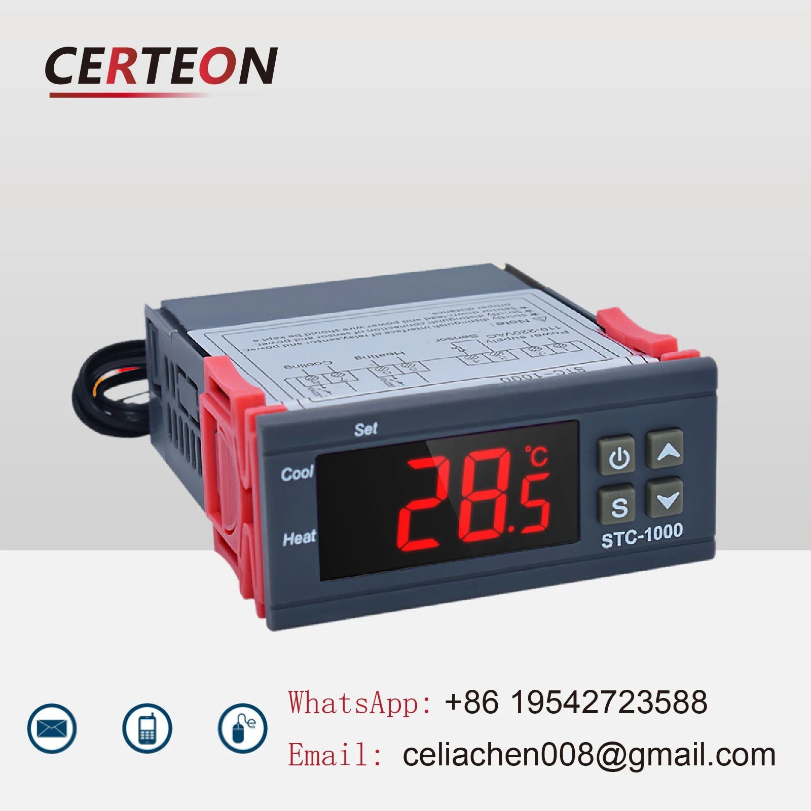 STC-1000/3000 Digital Thermostat Controller 12V/24V/220V Microcomputer Relay for Incubator Heating Cooling