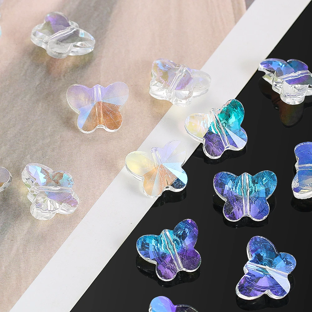 

10PC 15MM Charm Aurora AB Color Butterfly Glass Crystal Faceted Prism Spacer Beads Rainbow Sun Catcher Garland Curtain Jewelry