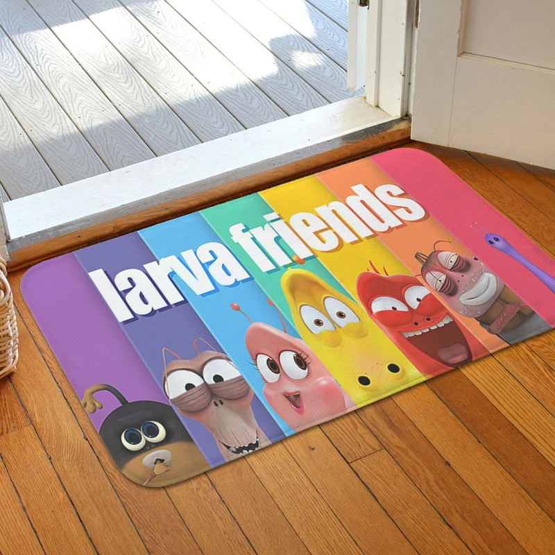 Larva Funny Hallway Kitchen Floor Mat Non-slip Custom Doormat Entrance Door Porch Balcony Bedroom Rug Slip-resistant Room Carpet