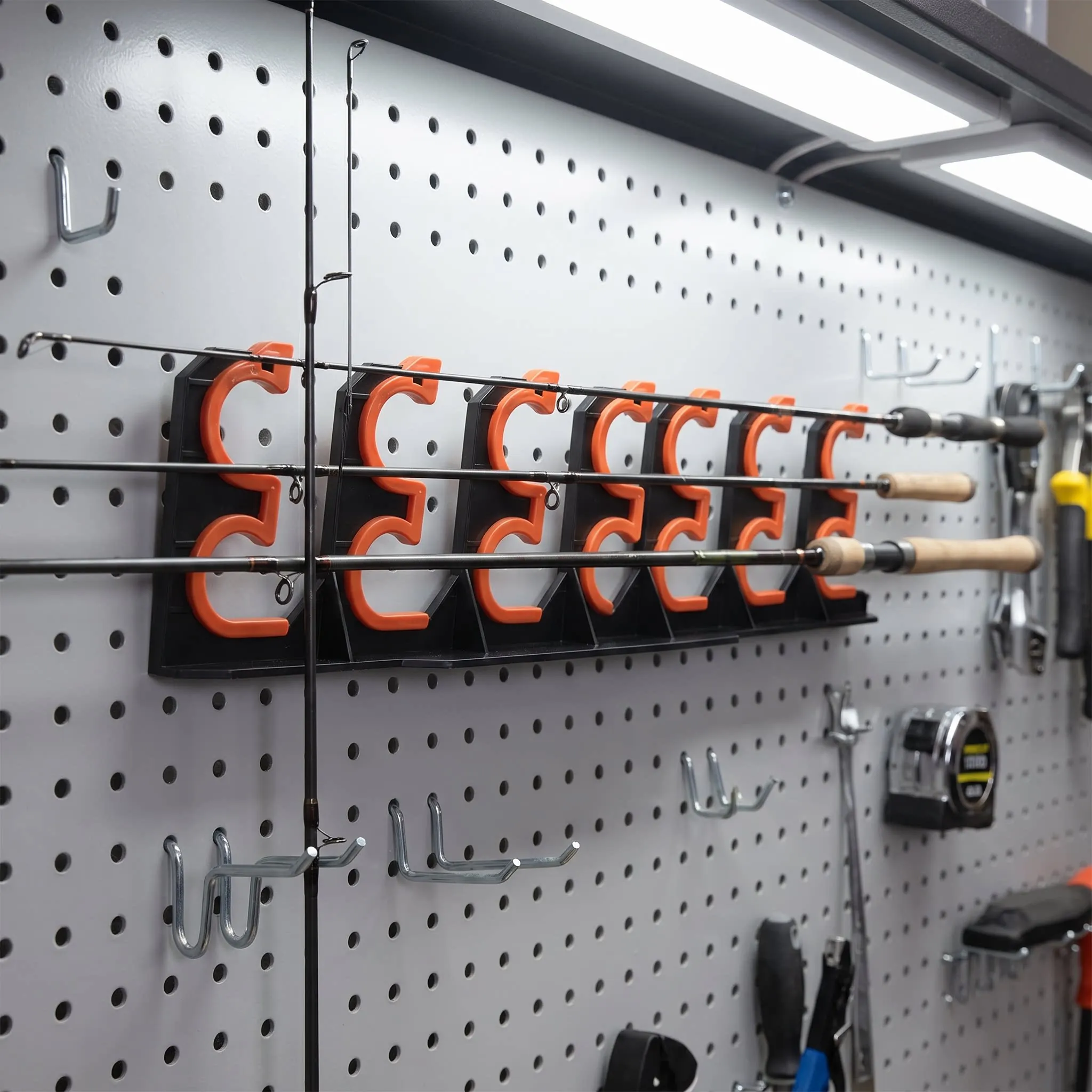 

5 Rod Fishing Rod Holder Wall Ceiling Storage Rack Horizontal Rod Stand For Garage Cabin Basement Anti-Scratch Fishing Accessory