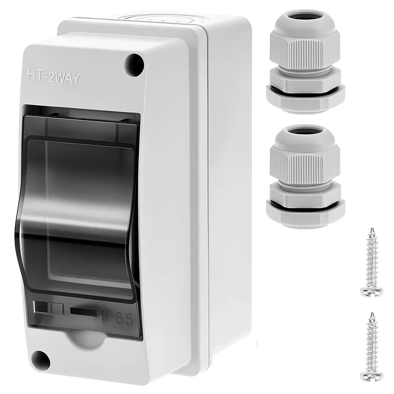 

Circuit Breaker Waterproof Box,HT-2-3 Connector Junction box 2-3 Way, with DIN Rail and Waterproof Waterproof Box