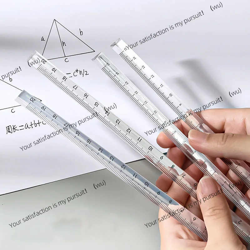 15Cm/20cm simple transparent triangular ruler, learning stationery, cartoon painting