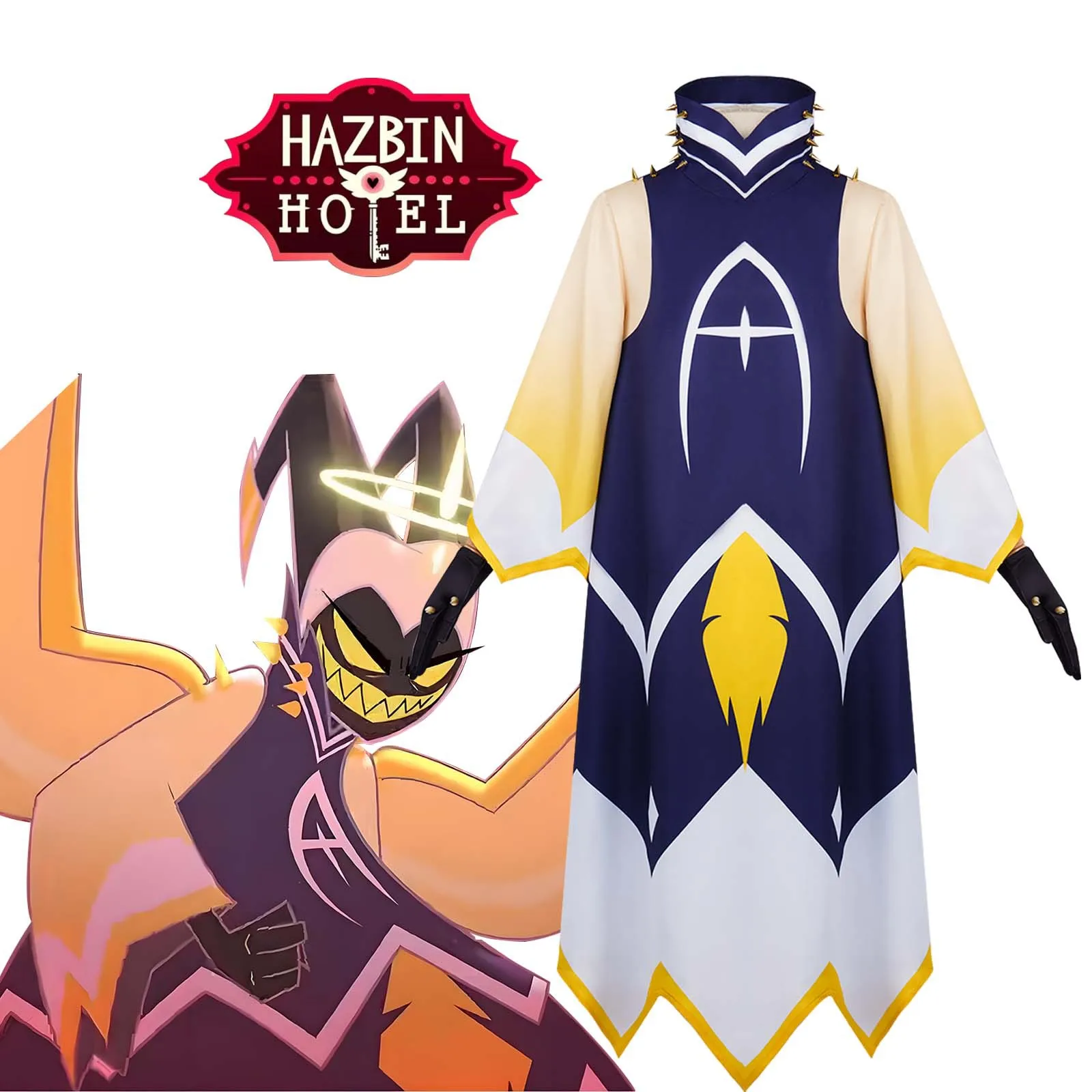 

Hell Inn Costume Angel Villain Blue Adam Halloween Anime Performance Cosplay Costume