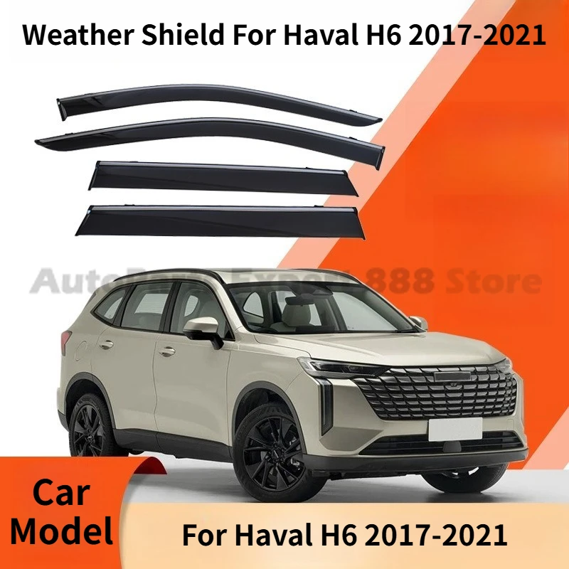 Modification Parts Weather Shield For Haval H6 2017-2021 Window Visor Rain Guard Deflector Windshield Rain Eyebrow Awning Trim