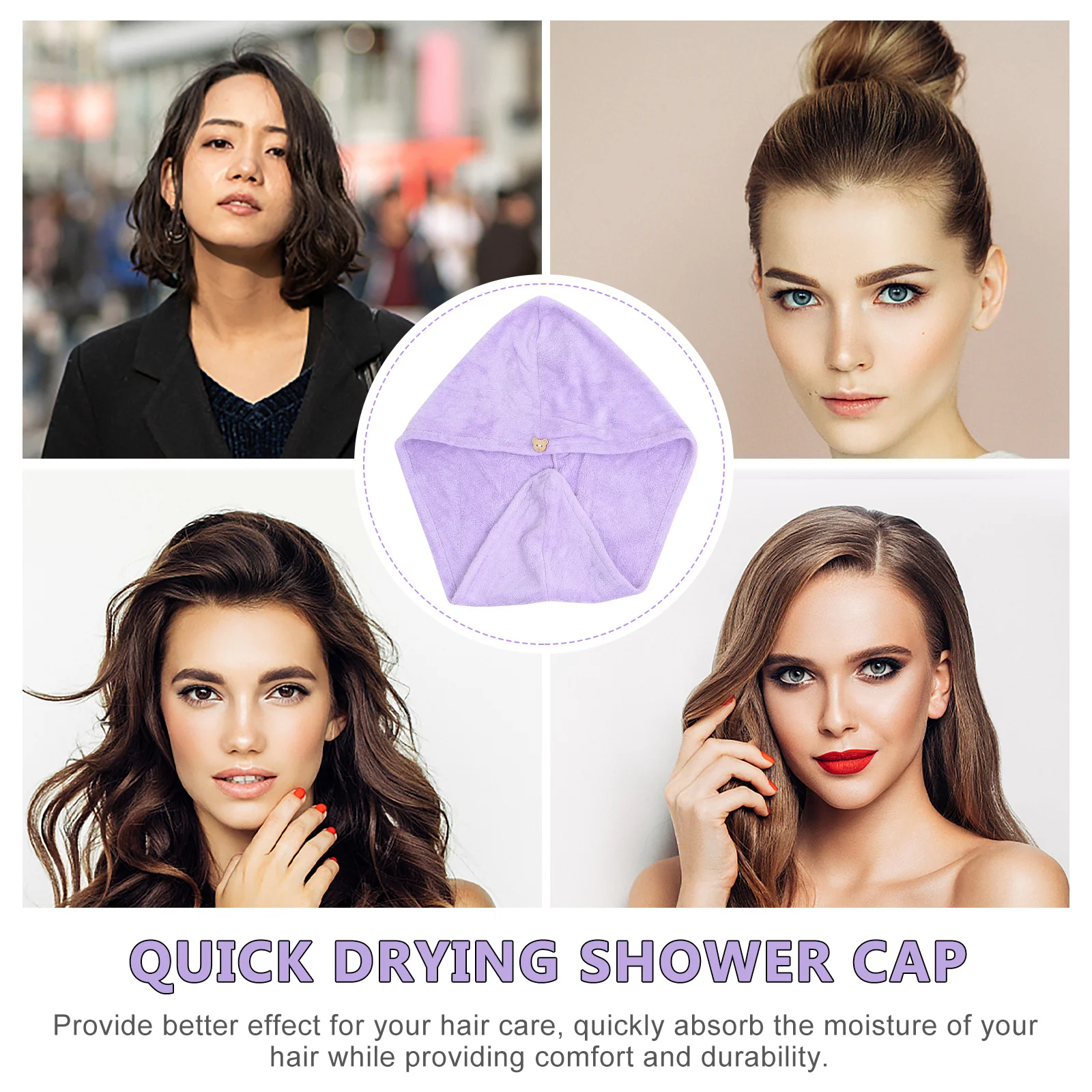 

3Pcs Coral Fleece Hair Drying Cap Thick Absorbent Shower Bath Travel Home Hair Care Accessory for Women Girls Blue