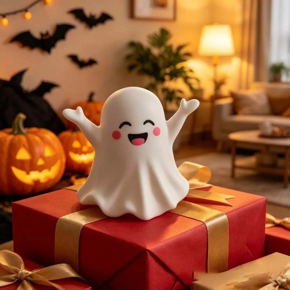 PVC Cute Ghost Figurine Mini Size Light Weight Mini Desk Ornament Cute Expressions Eco Friendly Ghost Pen Holder