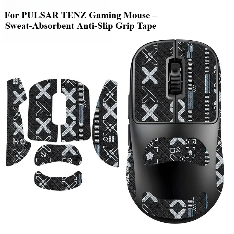 Full-Wrap Sweat-Absorbent Anti-Slip Protective Stickers ，for PULSAR TENZ Gaming Mouse