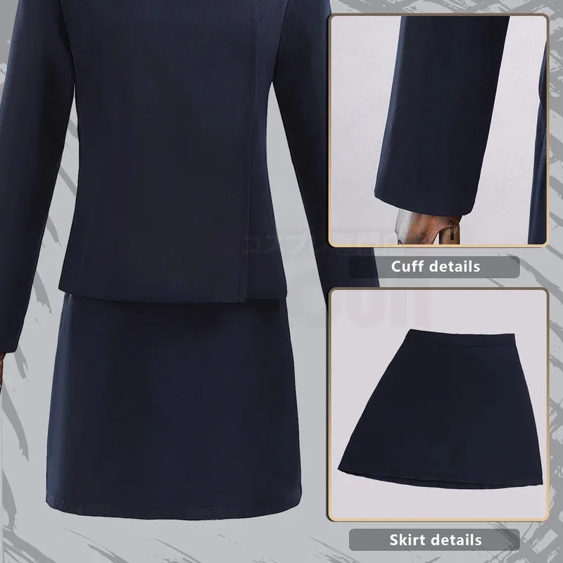 HOLOUN Jujutsu JJK 만화 애니메이션 Shoko Ieiri 코스프레 의상 가발 자켓 스커트 로즈 네트 합성 할로윈 크리스마스 XS-2XL