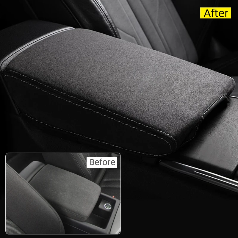 For Audi A4 B8 A4 B9 S4 S5 Armrest Box Leather Protective Cover 2024 2023 2009-2015 2016 2017 2018-2022 Interior Accessories