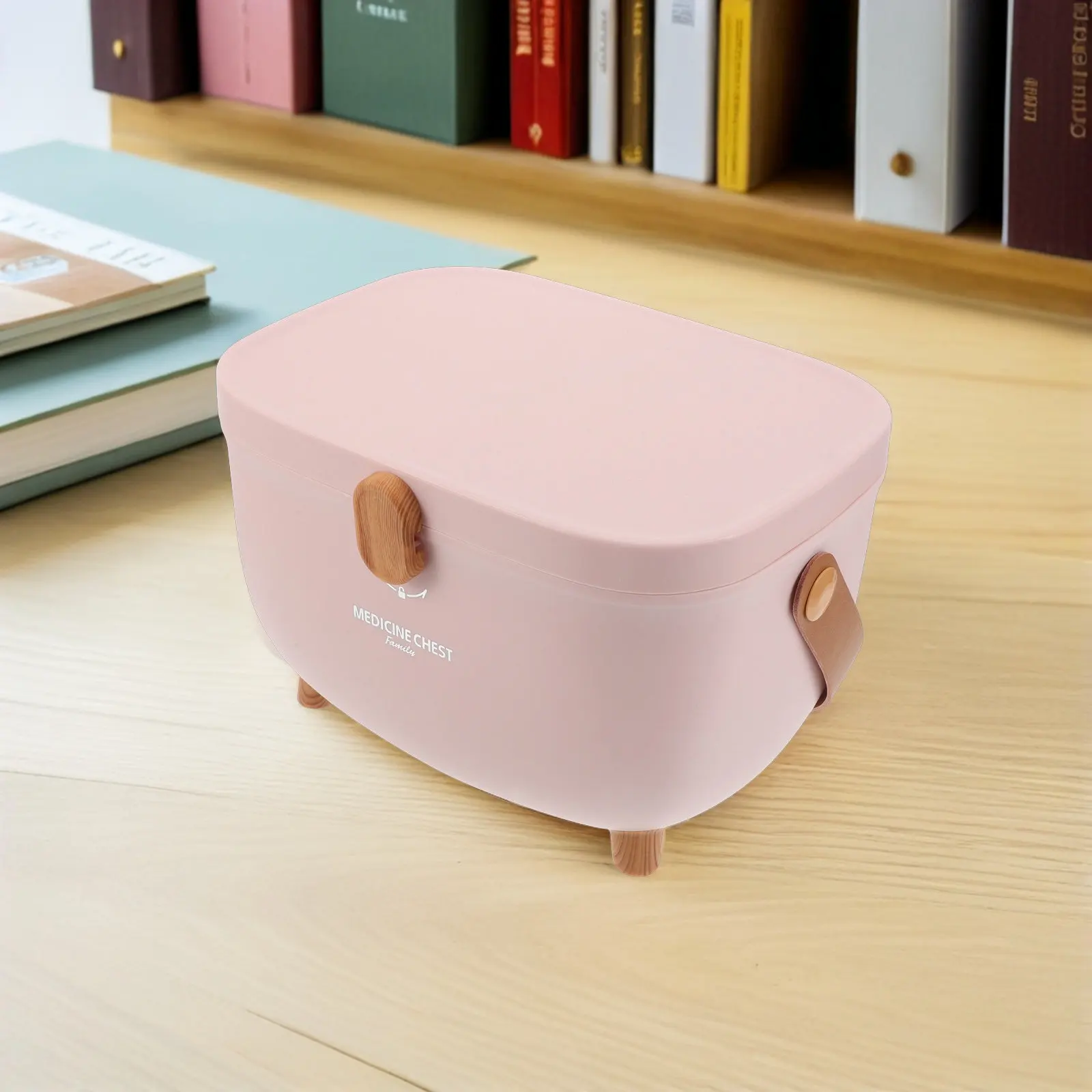 Waterproof Double-Layer Medicine Storage Box with Portable Handle for Home Travel Kit Organizer Moisture-Proof