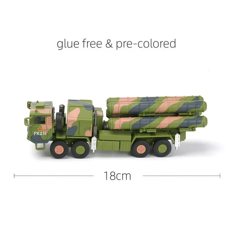 1/72 Chinese HQ-9 Anti-Aircraft Missiles System Military Vehicle Model Glue Free Pre-Colored Assembled Bricks Toys For Xmas Gift